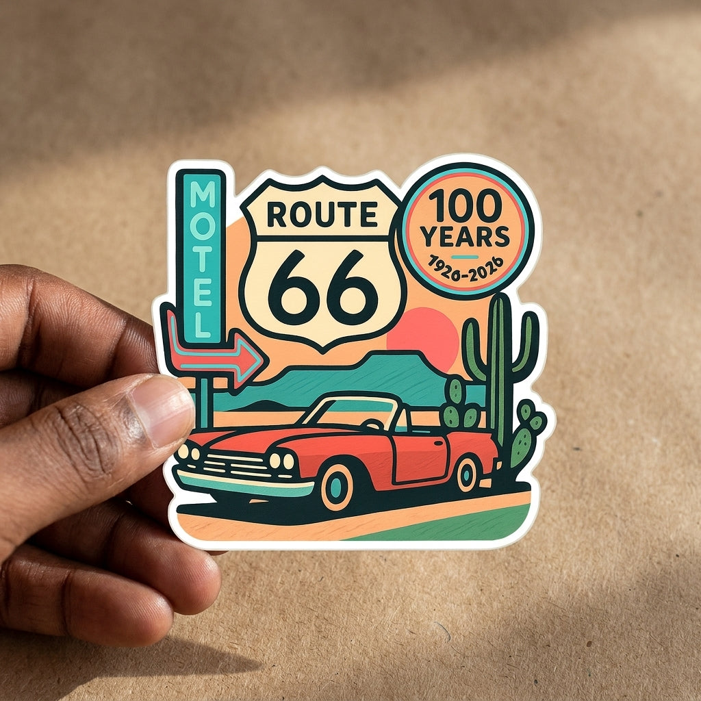 Route 66 sticker - lifestyle photo 1