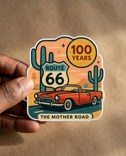 Route 66 sticker - lifestyle photo 1