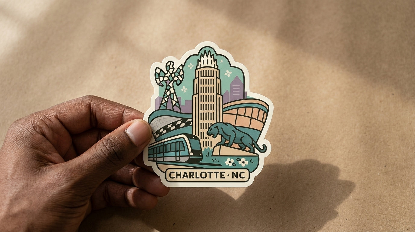 Charlotte, NC sticker - lifestyle photo 2