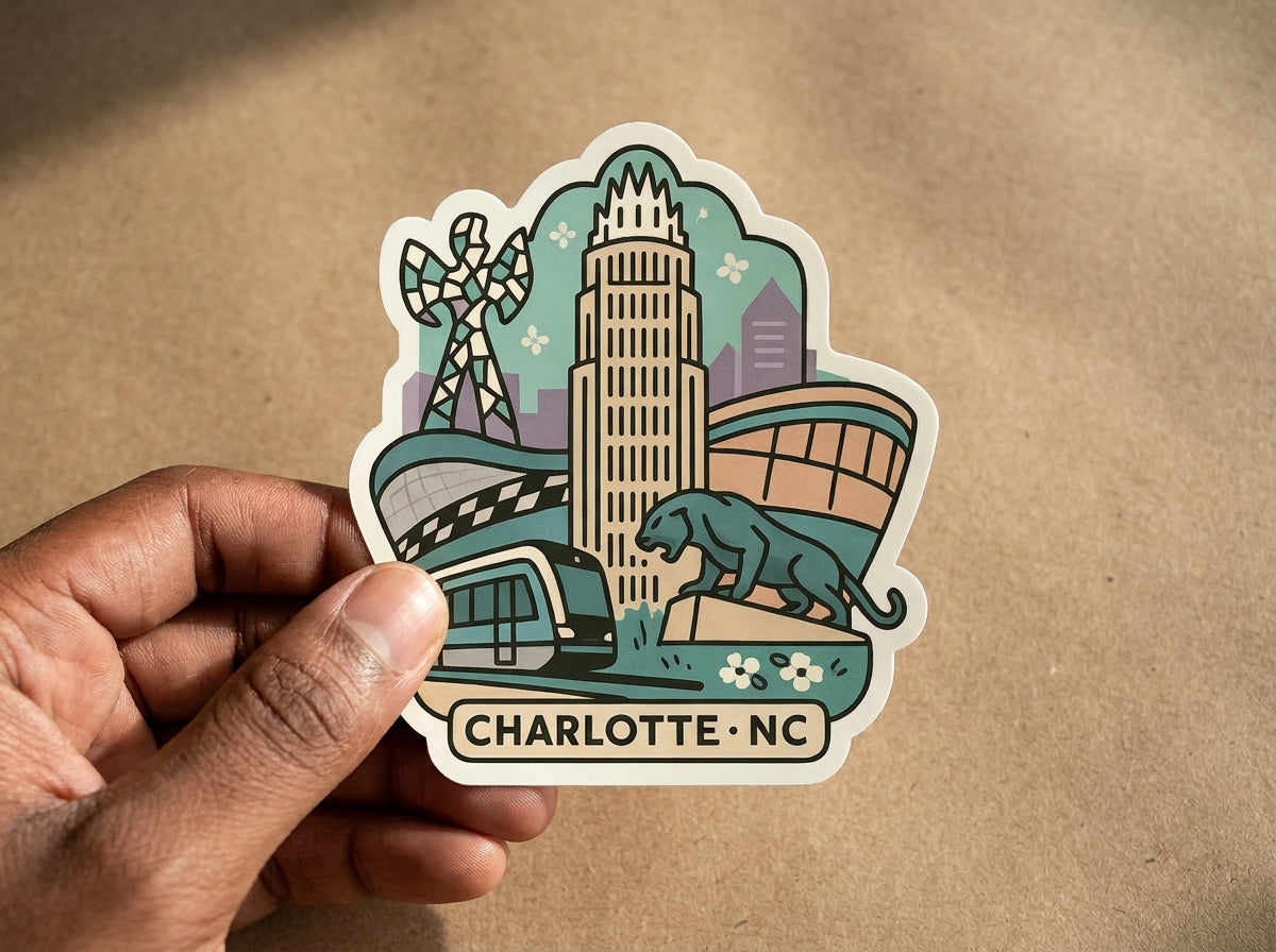 Charlotte, NC sticker - lifestyle photo 1