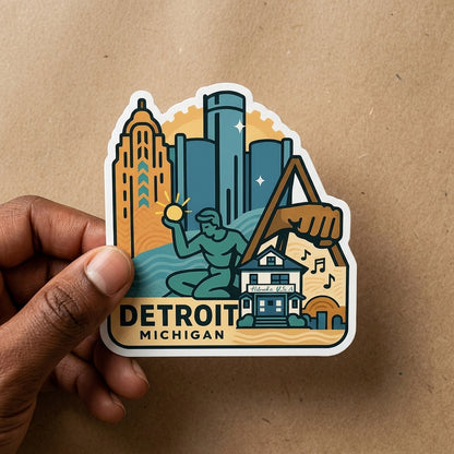 Detroit, MI sticker - lifestyle photo 2