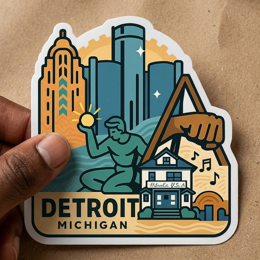 Detroit, MI sticker - lifestyle photo 1