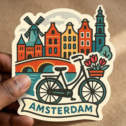 Amsterdam sticker - lifestyle photo 3