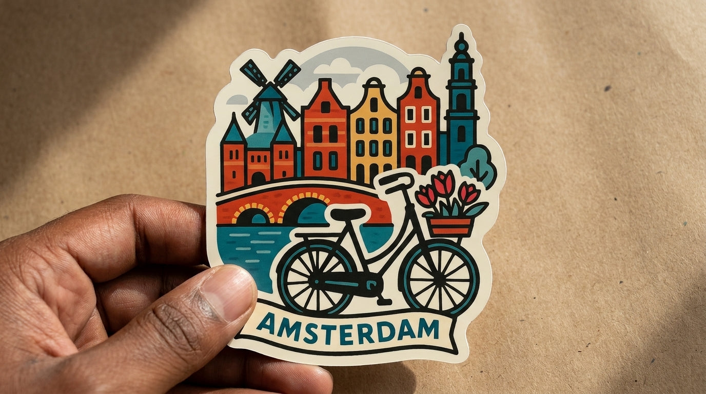 Amsterdam sticker - lifestyle photo 2