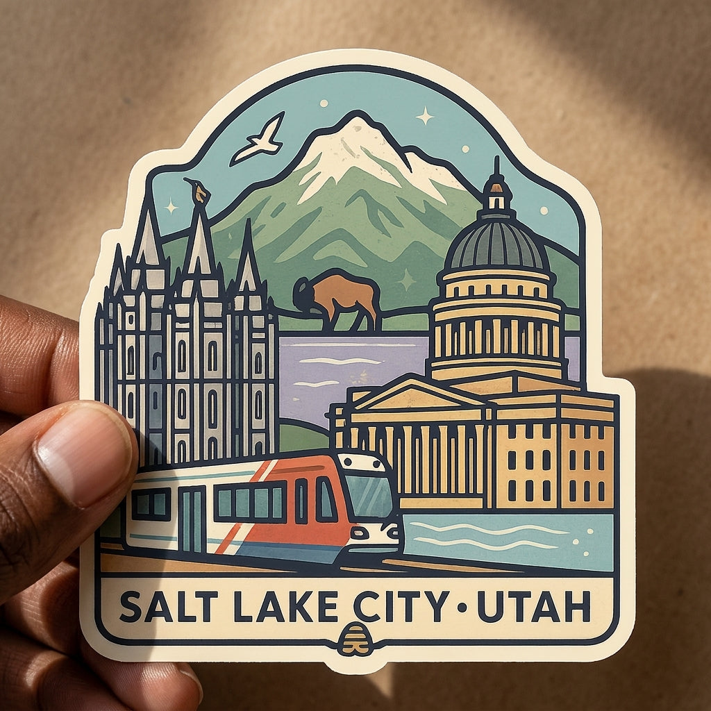 Salt Lake City, UT sticker - lifestyle photo 2