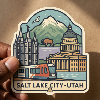 Salt Lake City, UT sticker - lifestyle photo 2