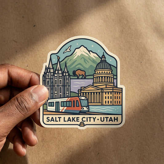 Salt Lake City, UT sticker - lifestyle photo 1