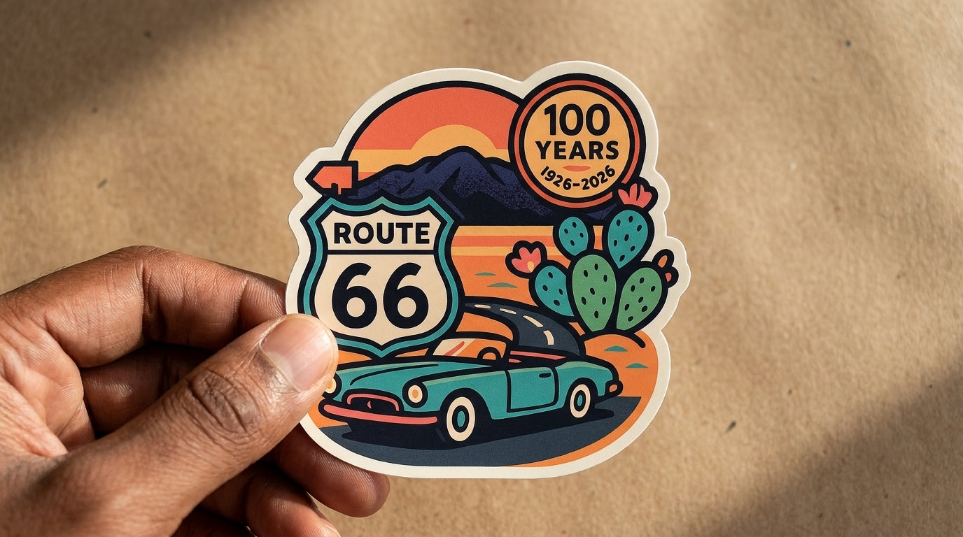 Route 66 sticker - lifestyle photo 1